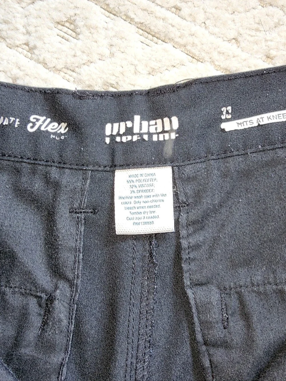 32 urban pipeline Black Flat Front Men's Shorts